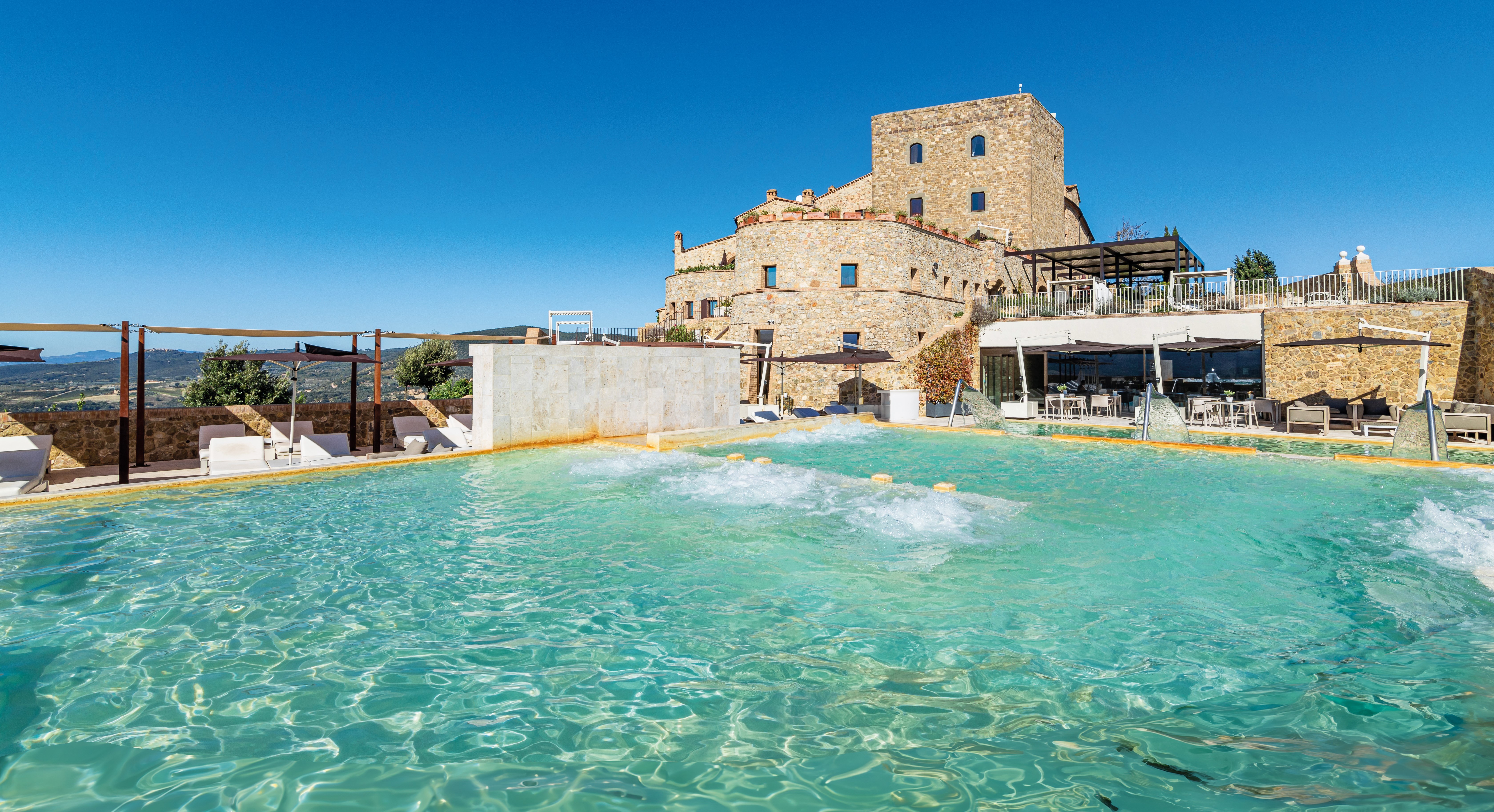 Tuscan castle hotel with country views