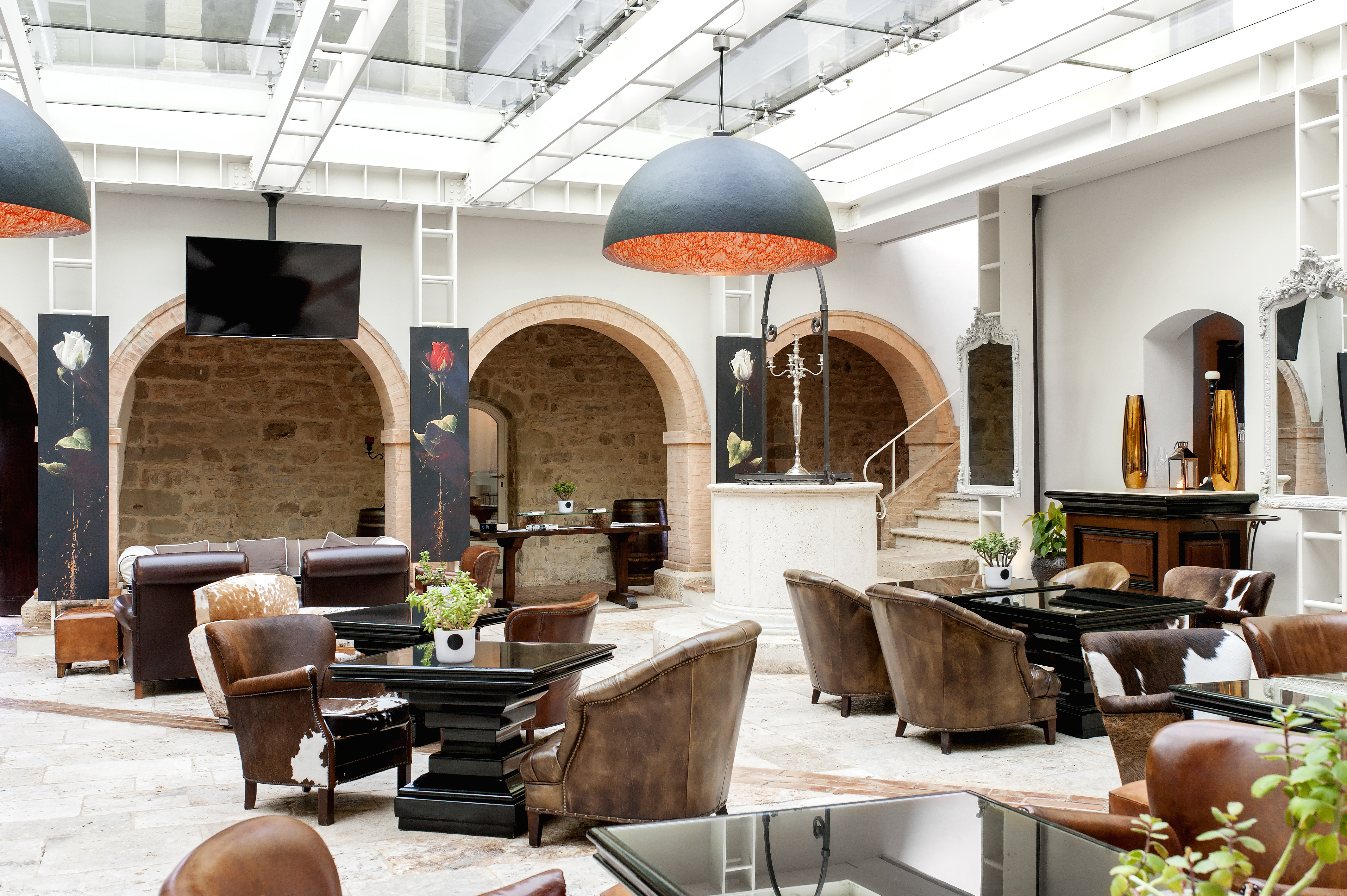 Tuscan castle hotel with country views