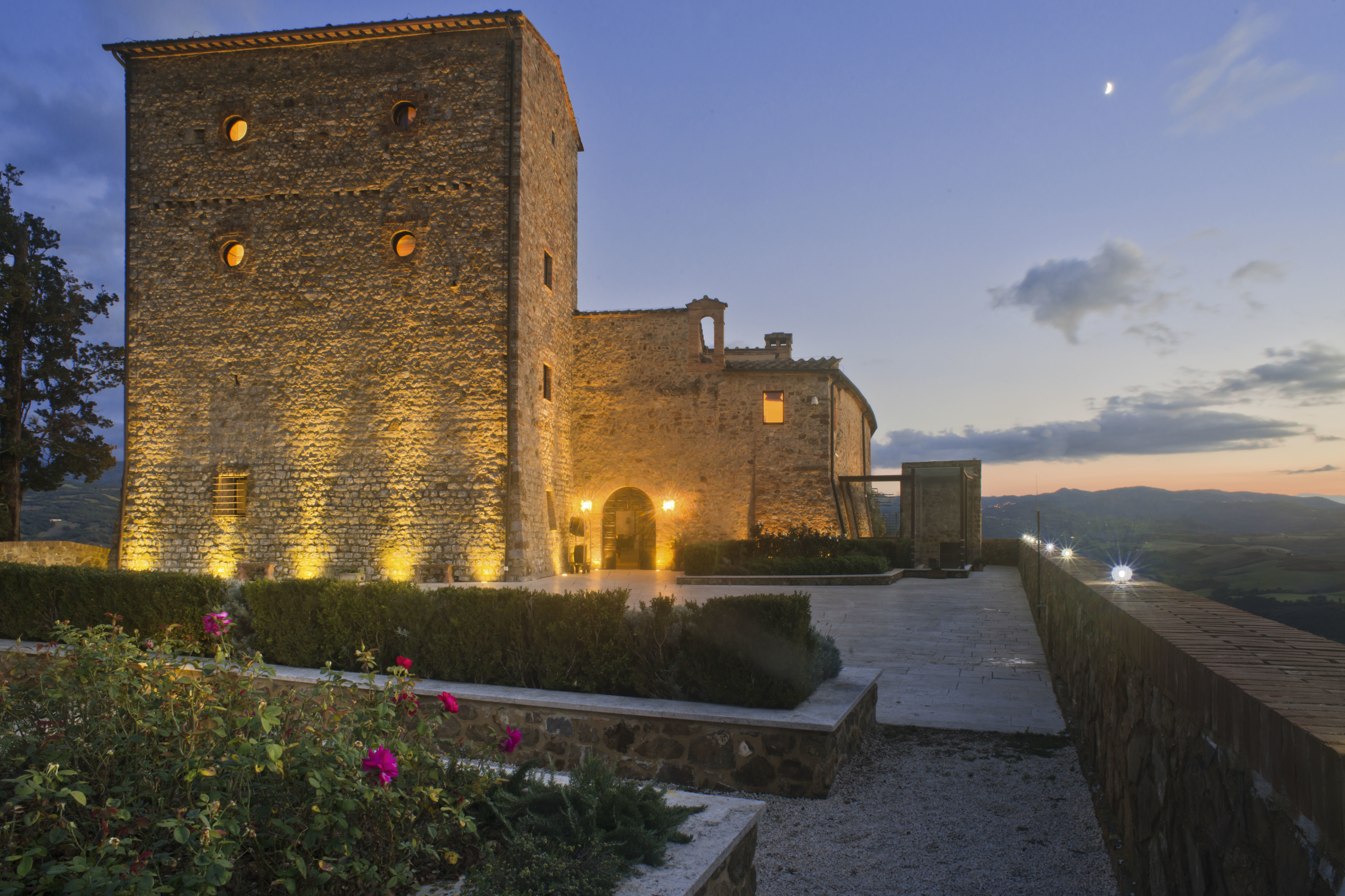 Tuscan castle hotel with country views