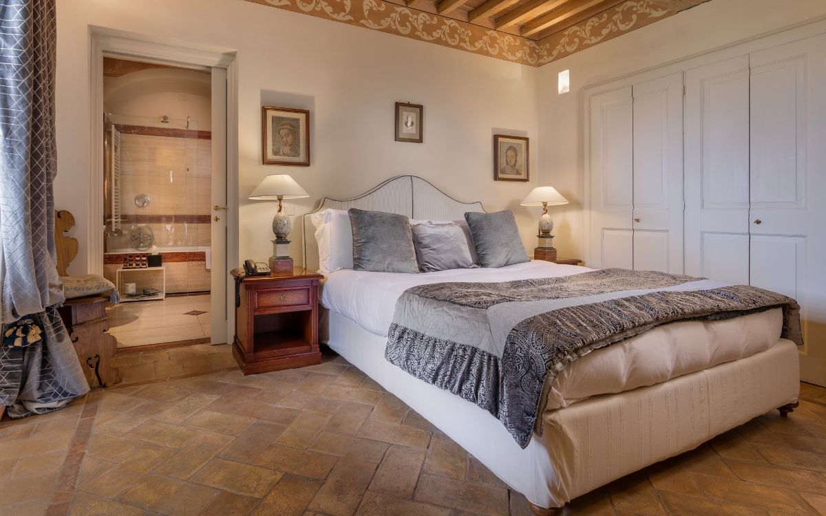 Tuscan castle hotel with country views