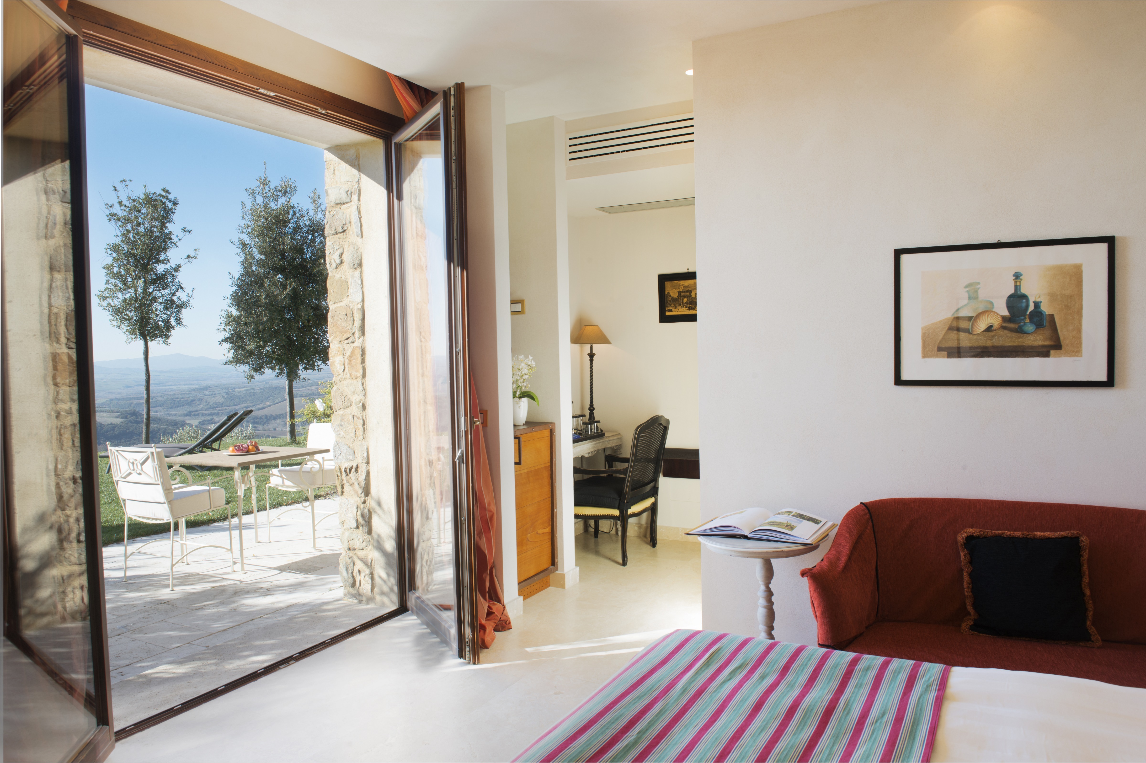 Tuscan castle hotel with country views