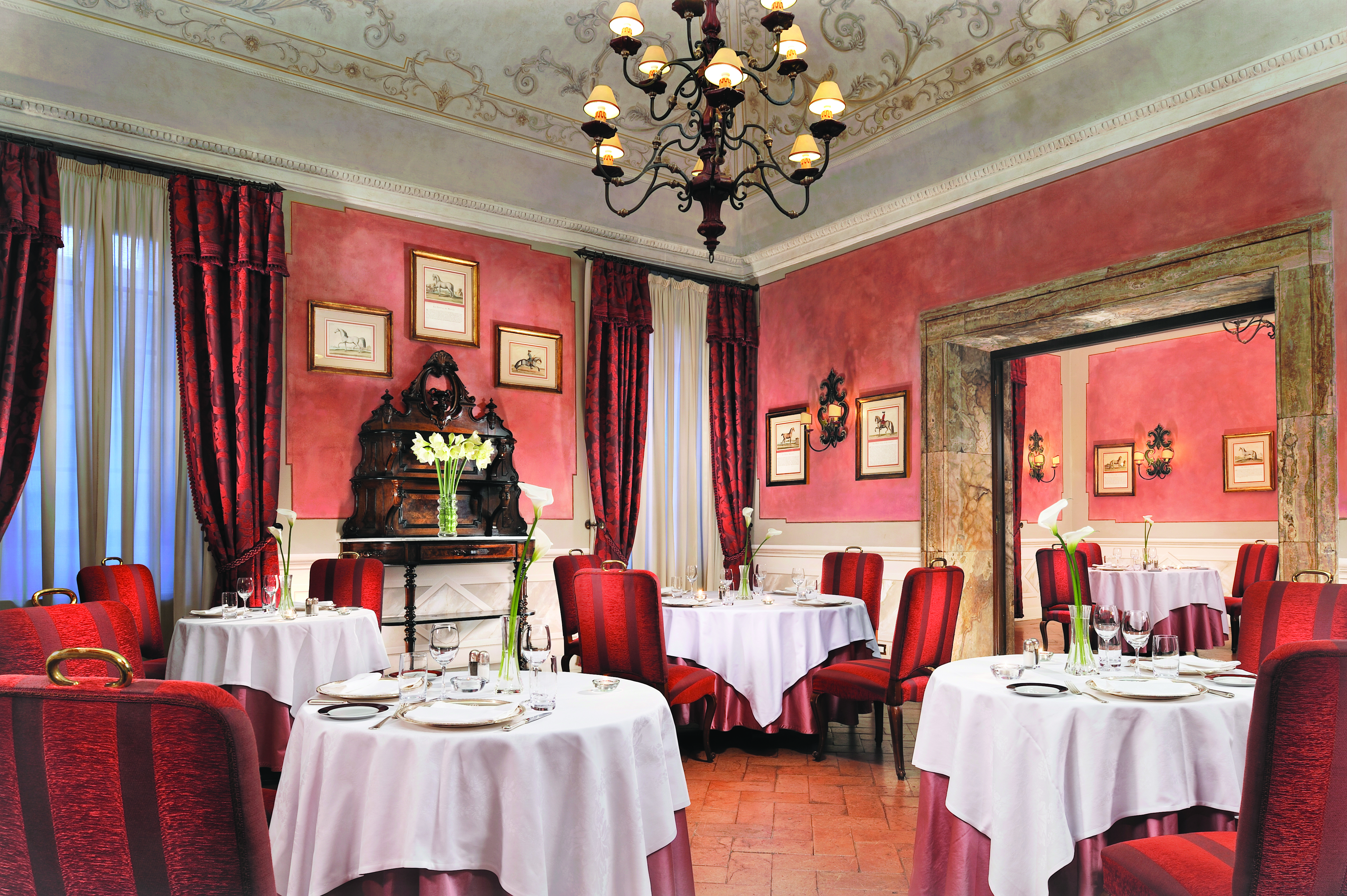 Grand Hotel Continental Tuscany indoor dining area ornate décor
