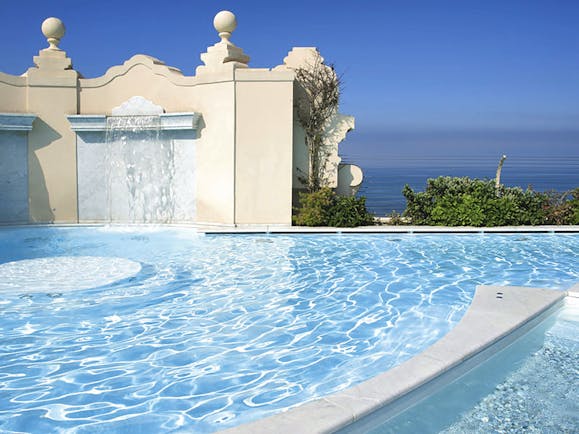 Principe di Piemonte Tuscany pool and water feature views out to sea