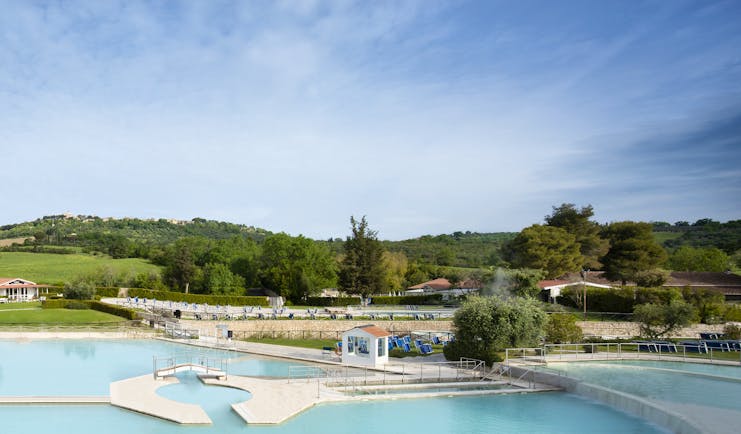 Several linked thermal pools and seating