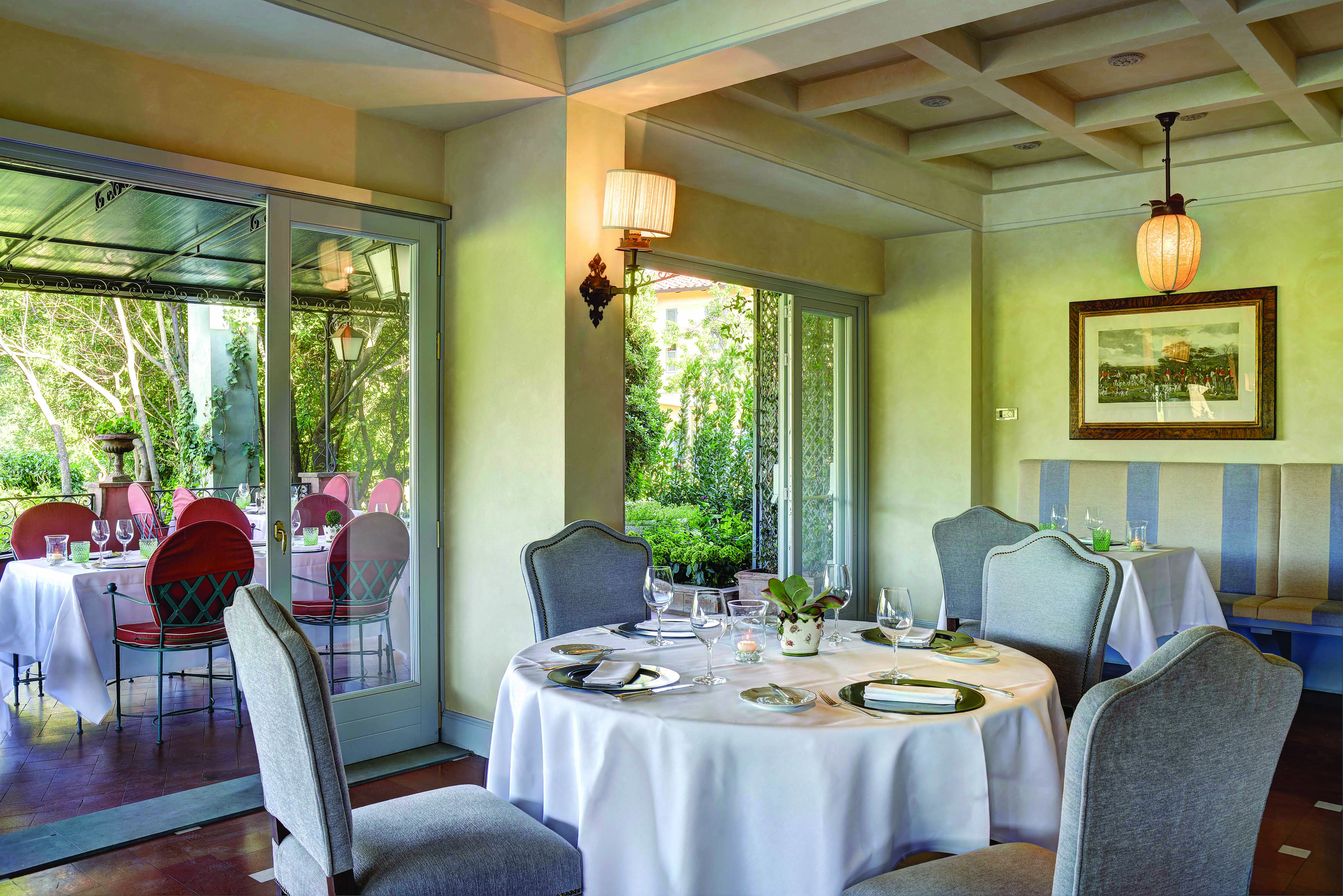 Villa La Massa Tuscany restaurant indoor dining traditional décor