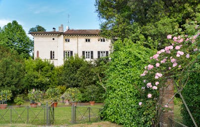 Villa with garden and roses