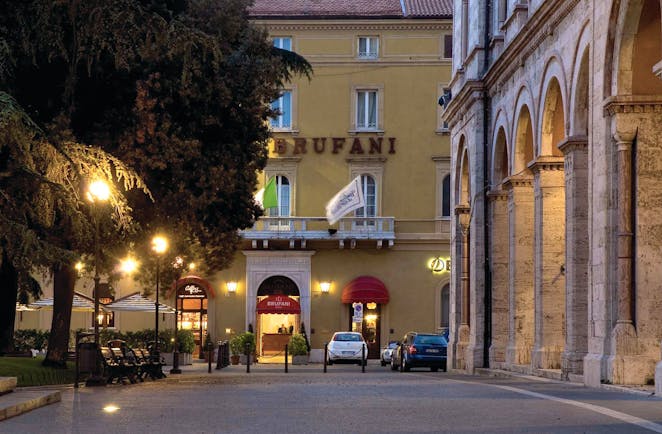 Hotel Brufani Palace Umbria exterior entrance doorway patio 