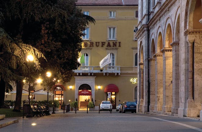 Hotel Brufani Palace Umbria exterior entrance doorway patio 