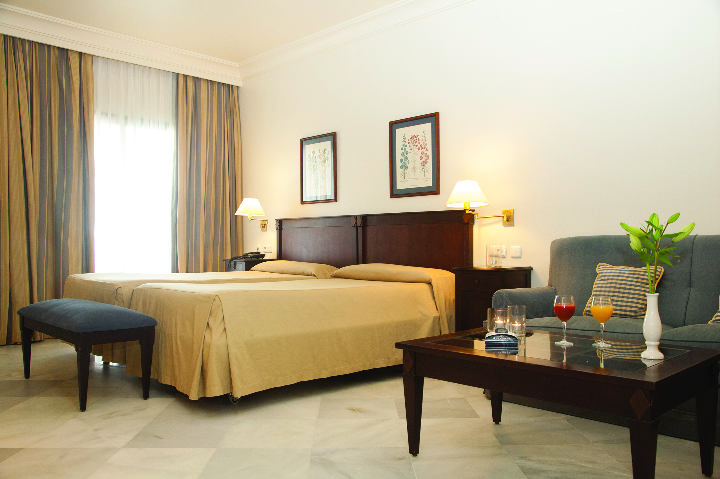 Duque de Najera Andalucia superior double room bed sofa modern décor