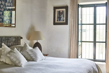 Hacienda de San Rafael Andalucia bedroom bed large window cosy decor