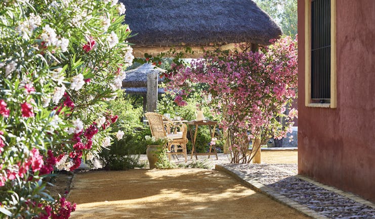 Hacienda de San Rafael Andalucia garden outdoor seating trees flowers