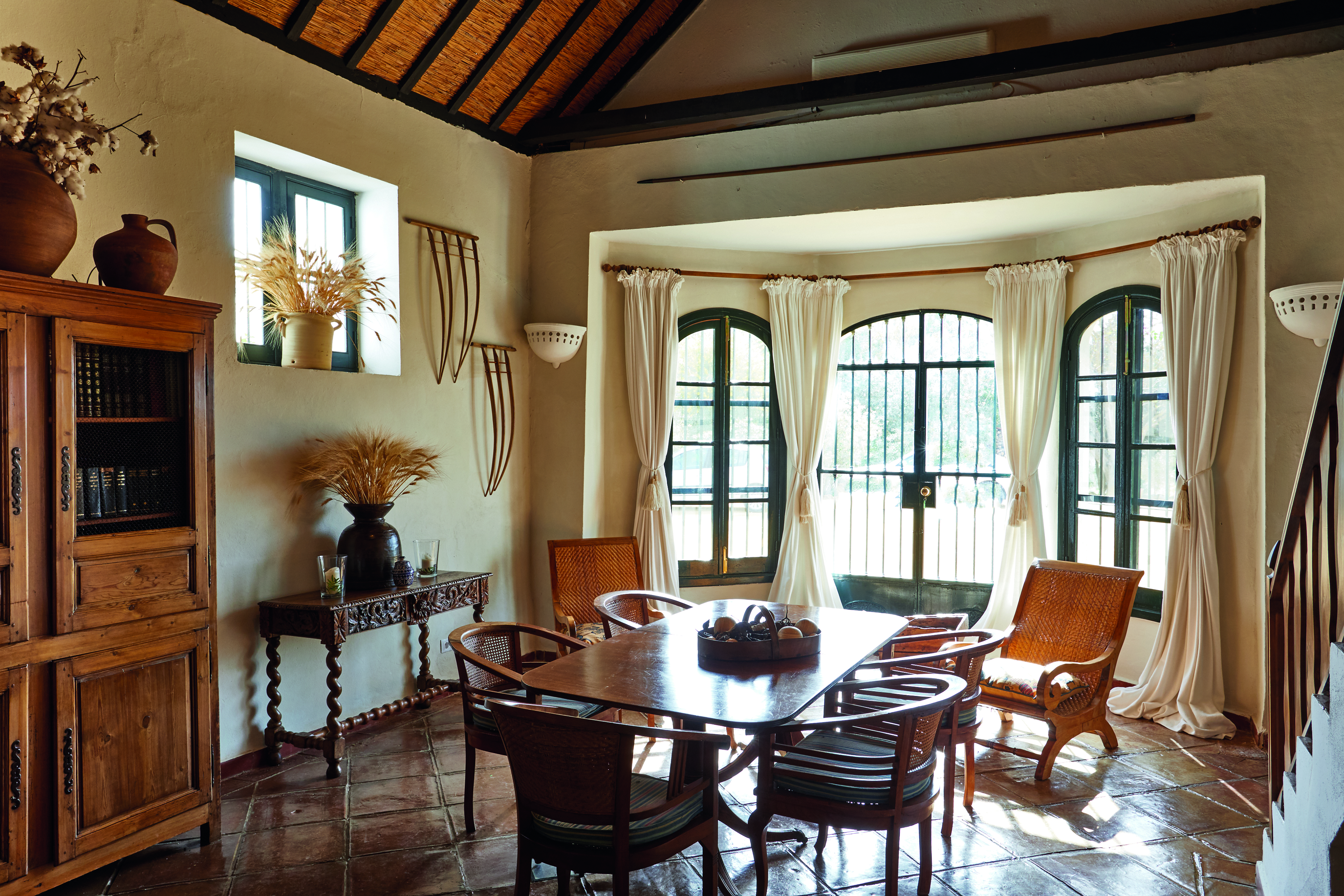 Hacienda de San Rafael Andalucia indoor seating area cosy rustic décor