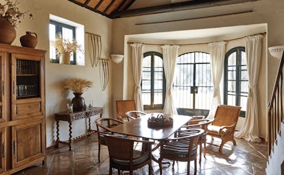 Hacienda de San Rafael Andalucia indoor seating area cosy rustic décor