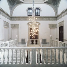 Palacio de los Patos Granada staircase marble staircase modern chandelier 