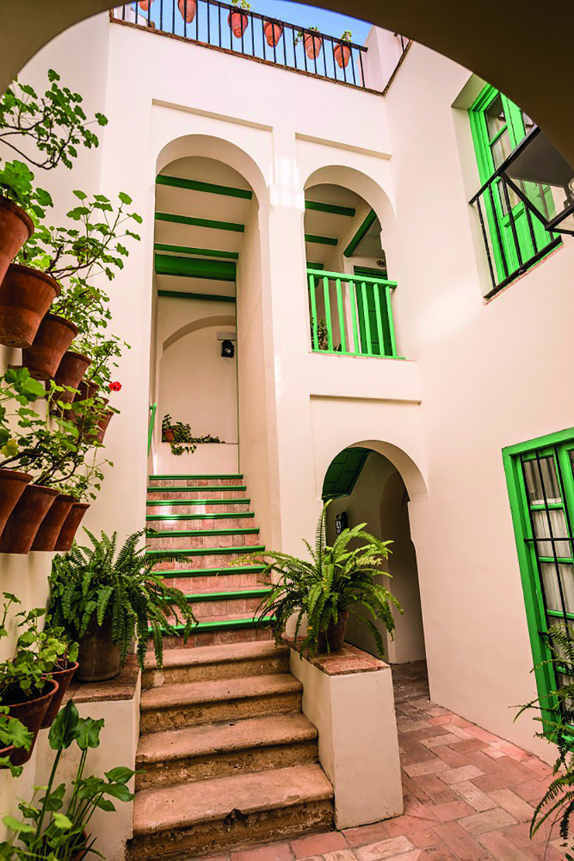 Las Casas de la Juderia Andalucia stairs stone steps plant pots