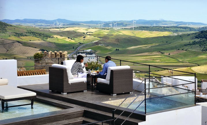 Hotel V Andalucia terrace outdoor seating views of countryside