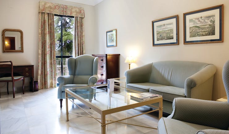 Villa Jerez Andalucia junior suite living area sofa armchairs elegant décor