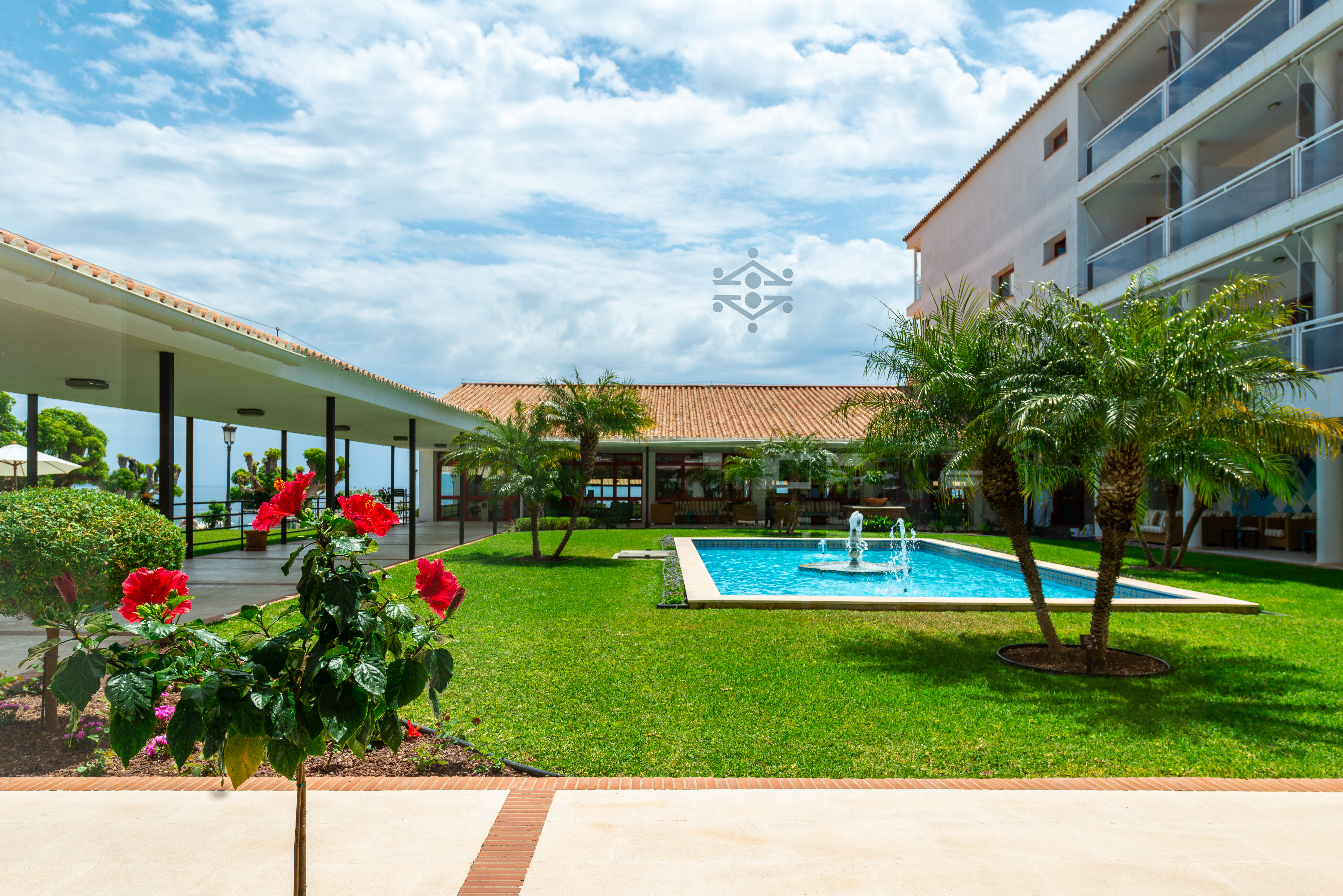 Parador de Nerja grounds, lawns, trees, flowers