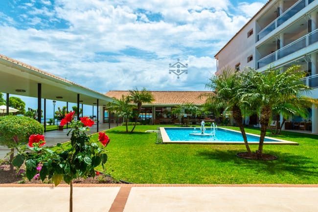 Parador de Nerja grounds, lawns, trees, flowers