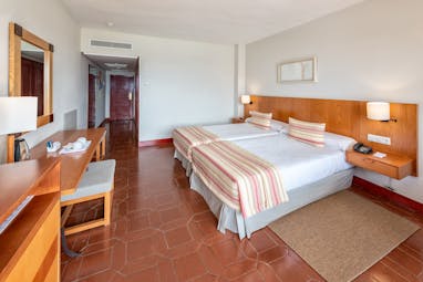 Parador de Nerja standard room, double beds, traditional decor