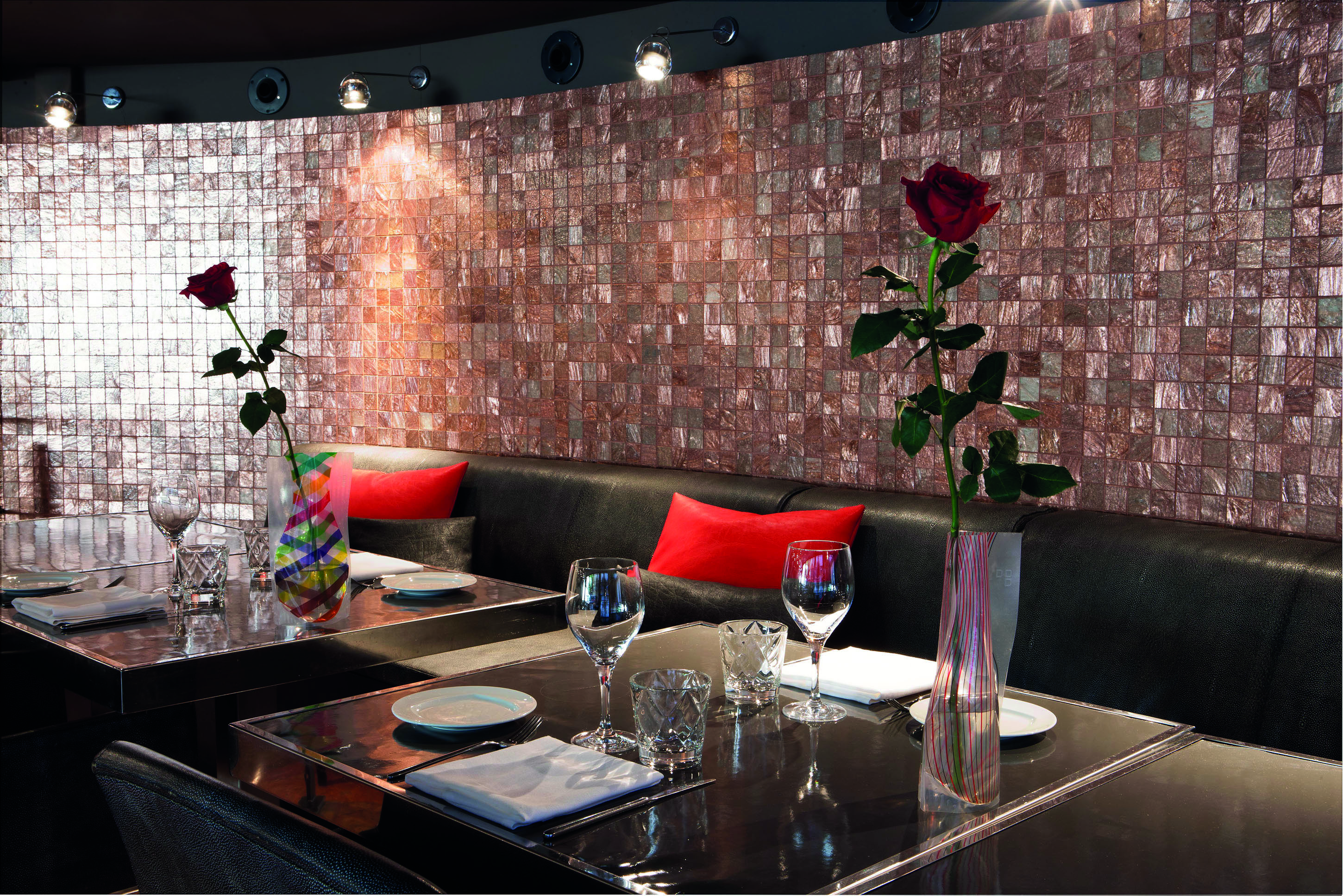 Hotel Granados 83 Barcelona dining tables leather seats 