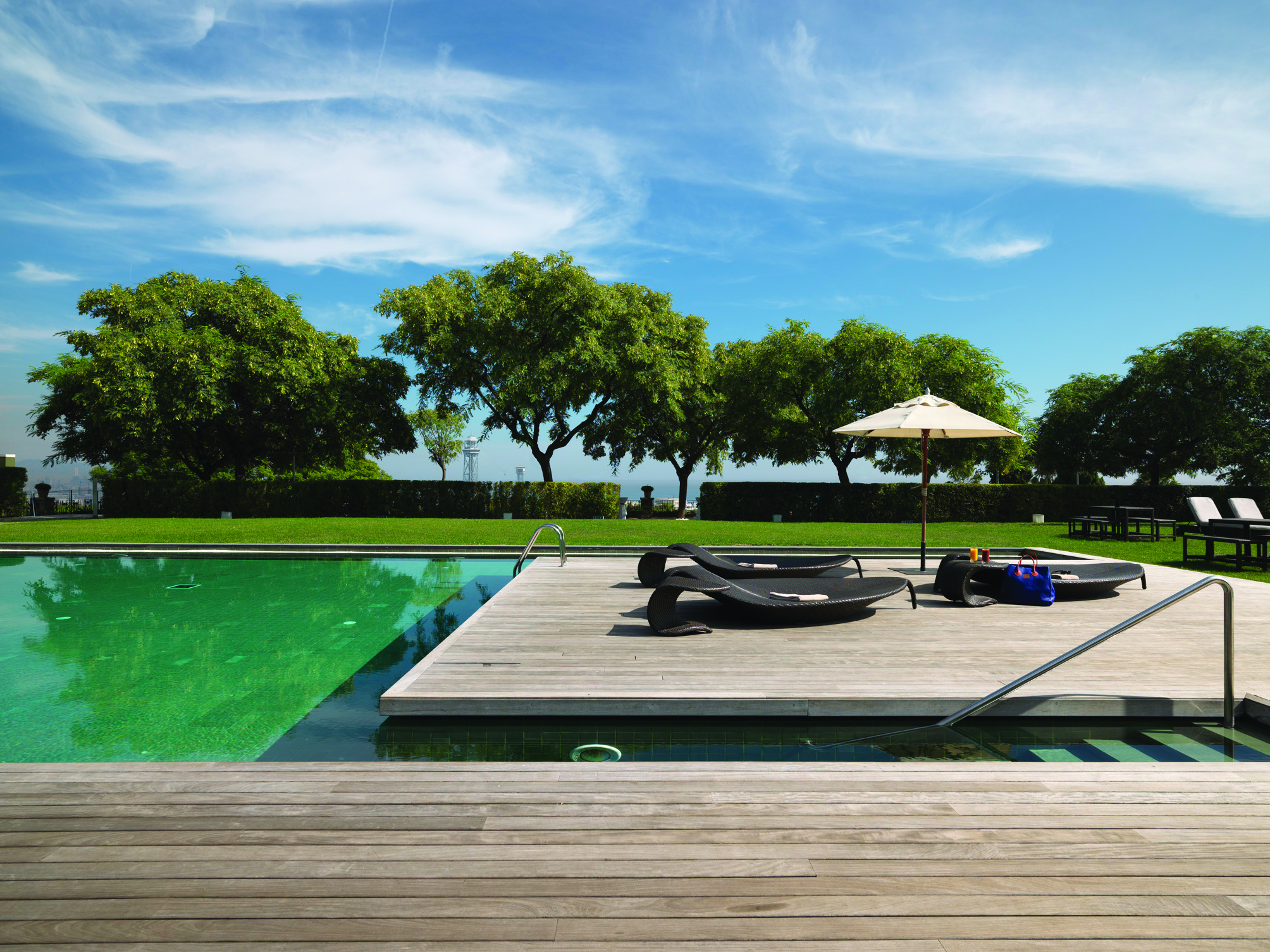 Hotel Miramar Barcelona pool lawns terrace sun loungers