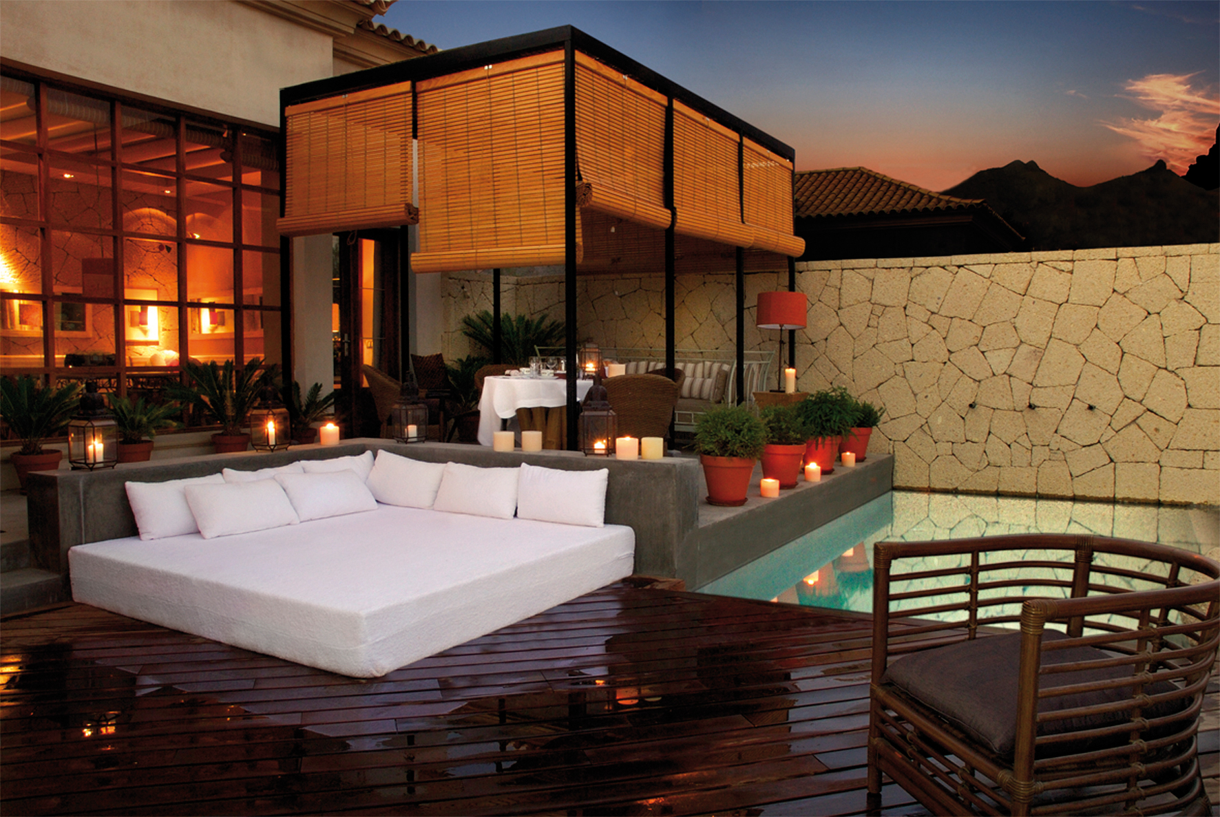 Terrace area with plunge pool and bed sitting areas