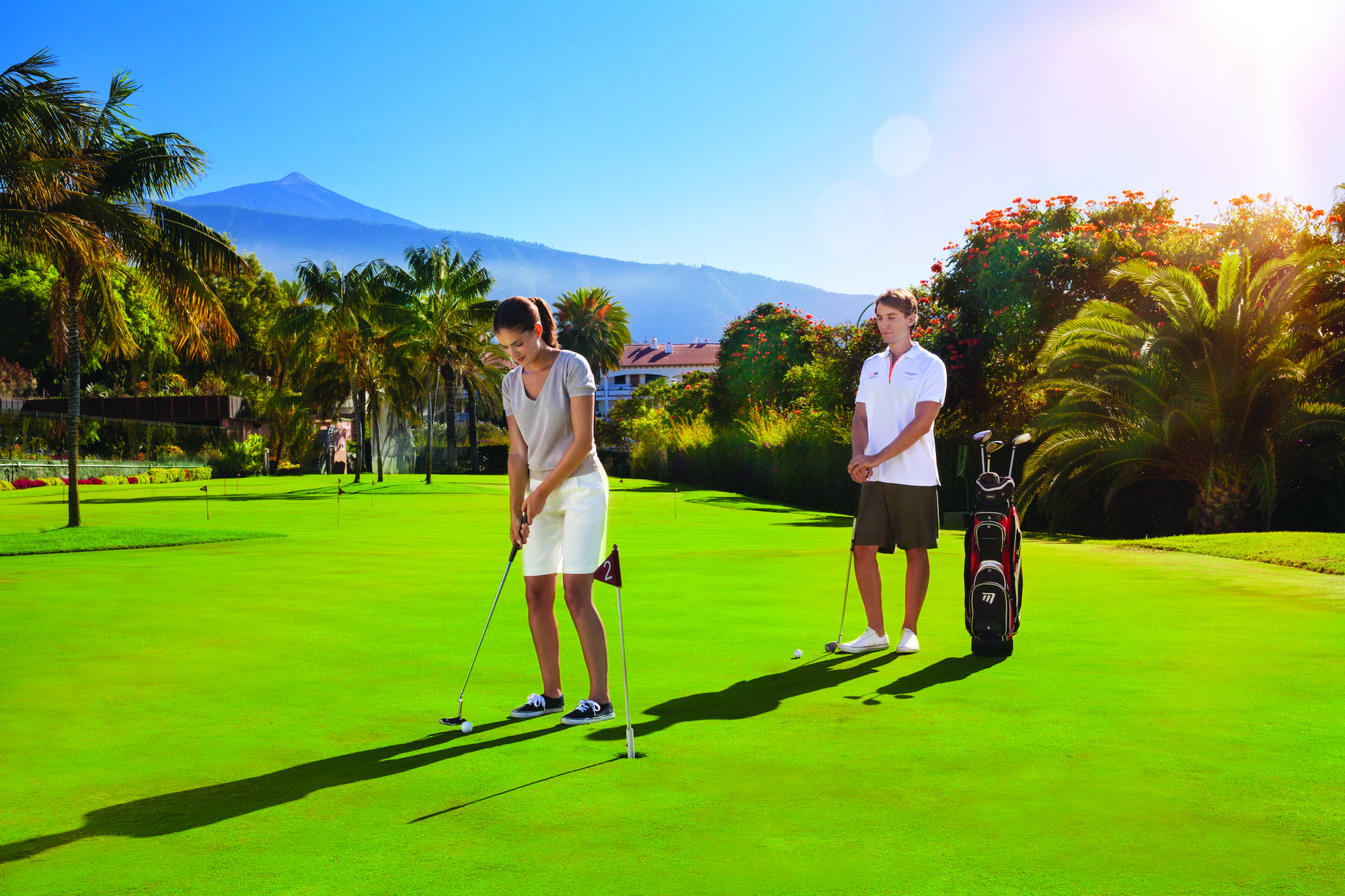 Hotel Botanico Tenerife golf couple playing golf