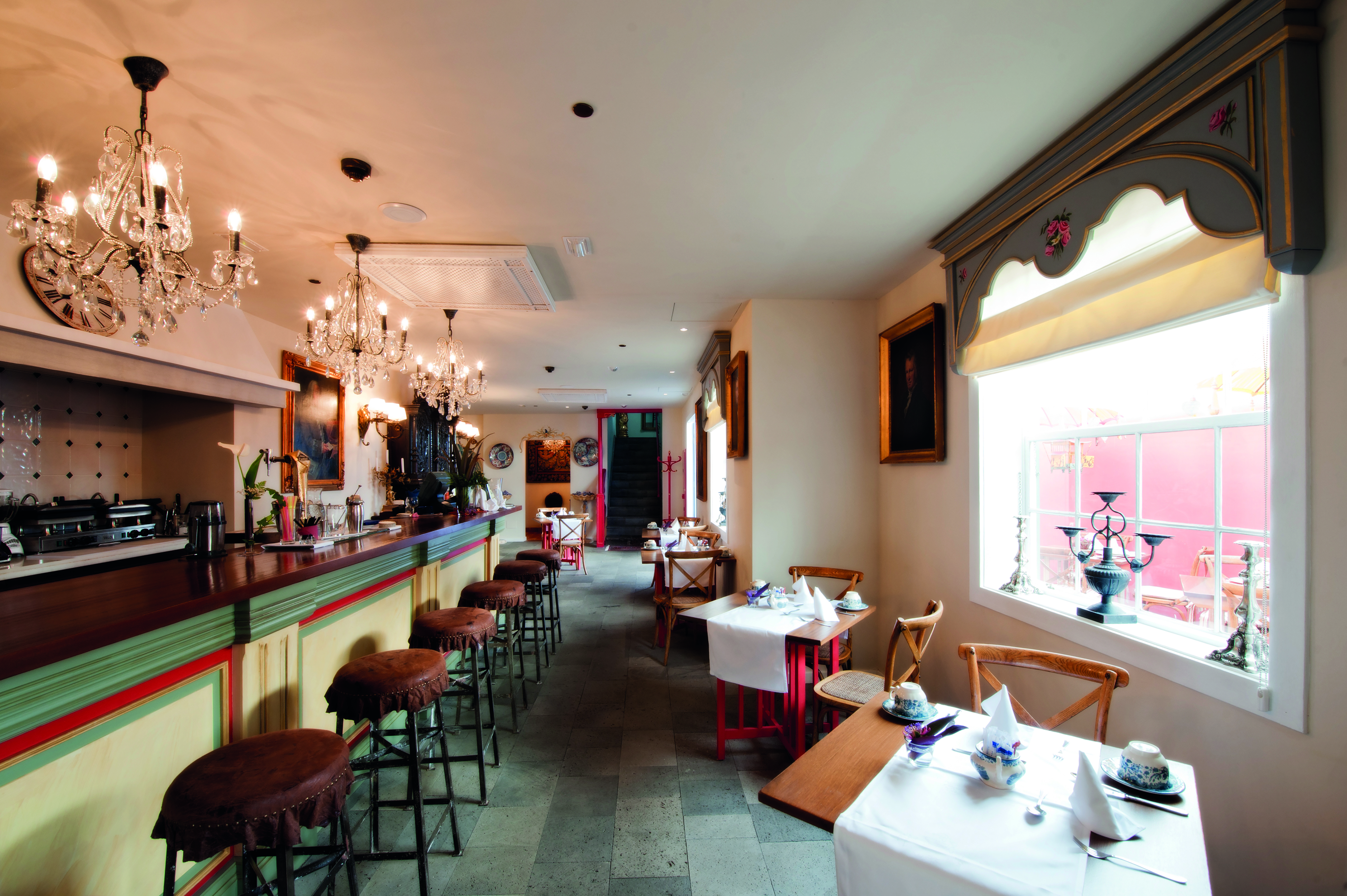 Hacienda de Abajo Canary Islands bar chandeliers rustic décor
