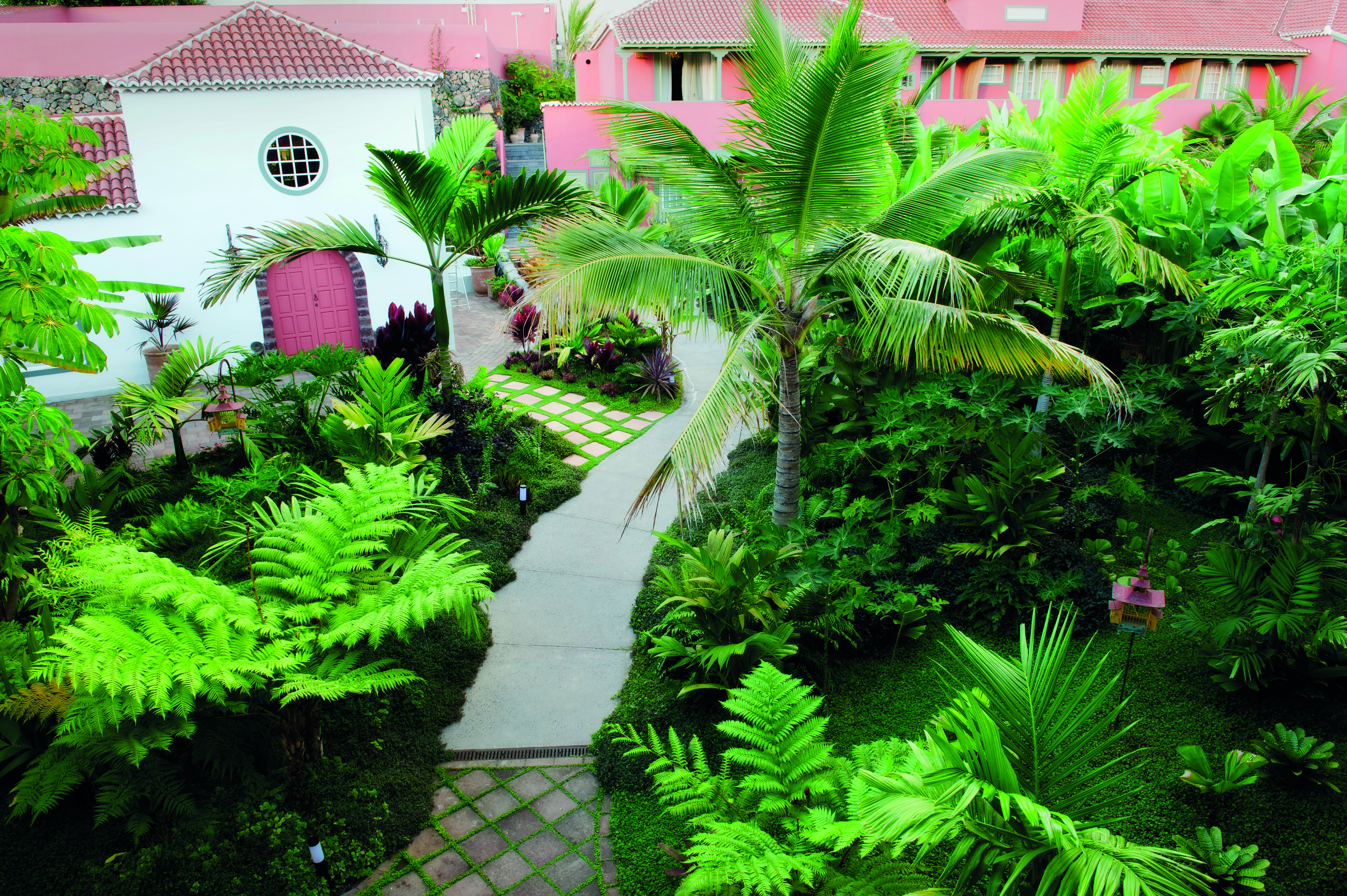 Hacienda de Abajo Canary Islands gardens palm trees pathway lawns trees