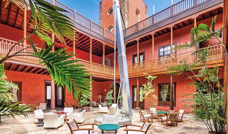 Hotel San Roque Tenerife exterior courtyard outdoor seating palm trees