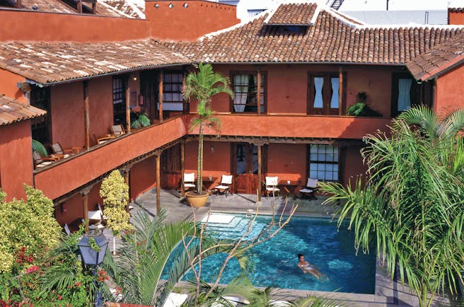 Hotel San Roque Tenerife aerial shot of pool courtyard 