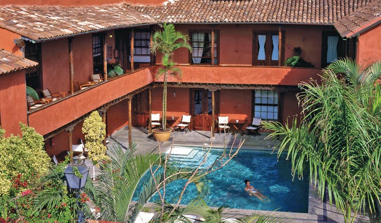 Hotel San Roque Tenerife aerial shot of pool courtyard 