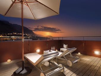Hotel San Roque Tenerife terrace at night sun loungers views over island and sea