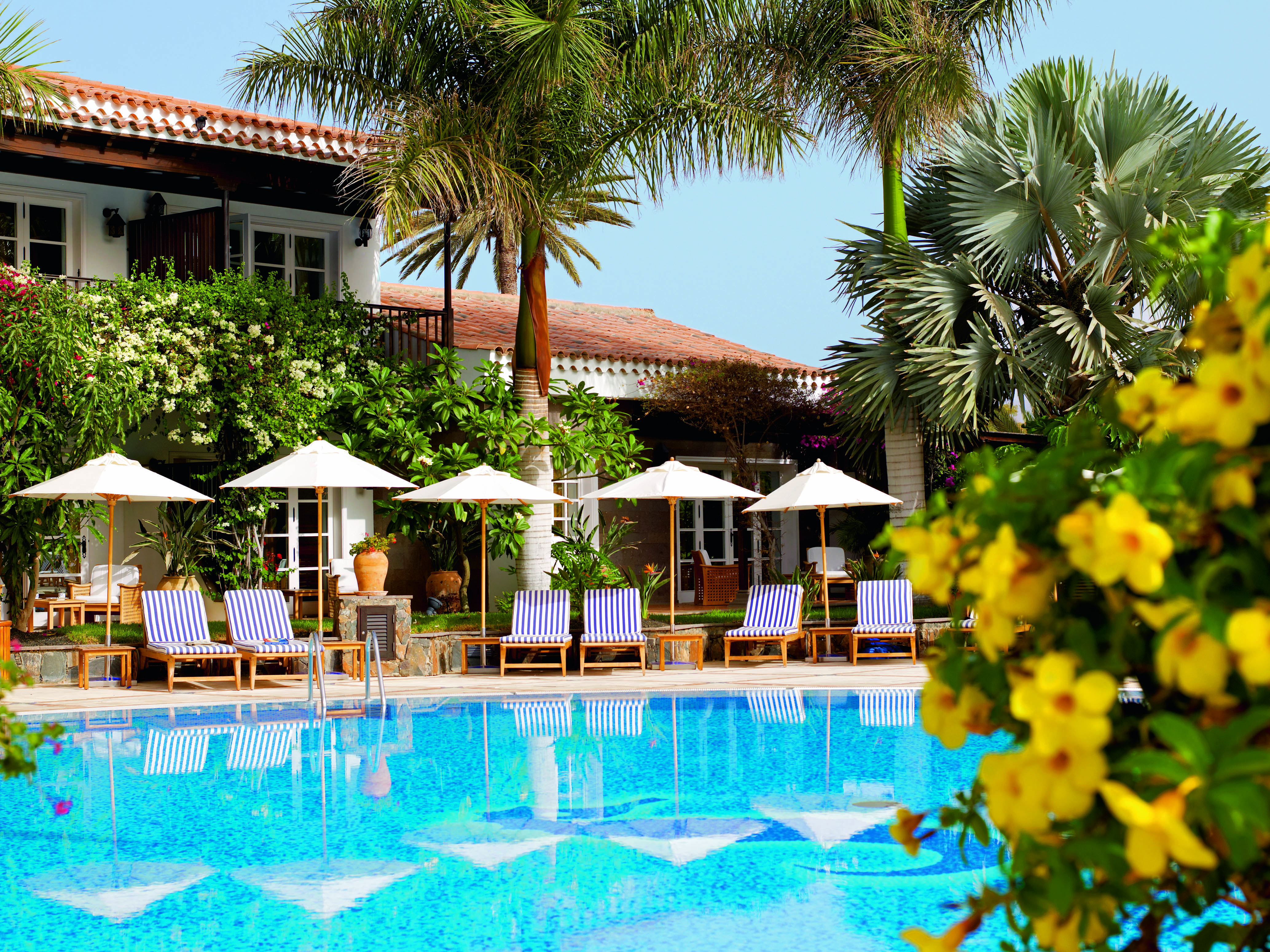 Seaside Grand Hotel Residencia Canary Islands exterior rear view of building from pool