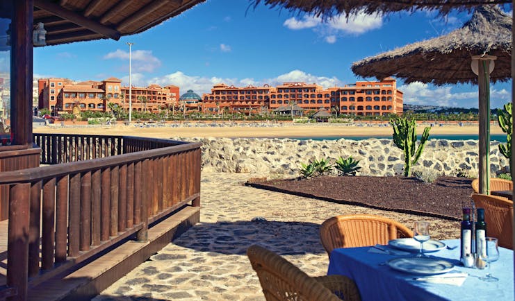 Sheraton Fuerteventura Canary Islands beach hotel in background