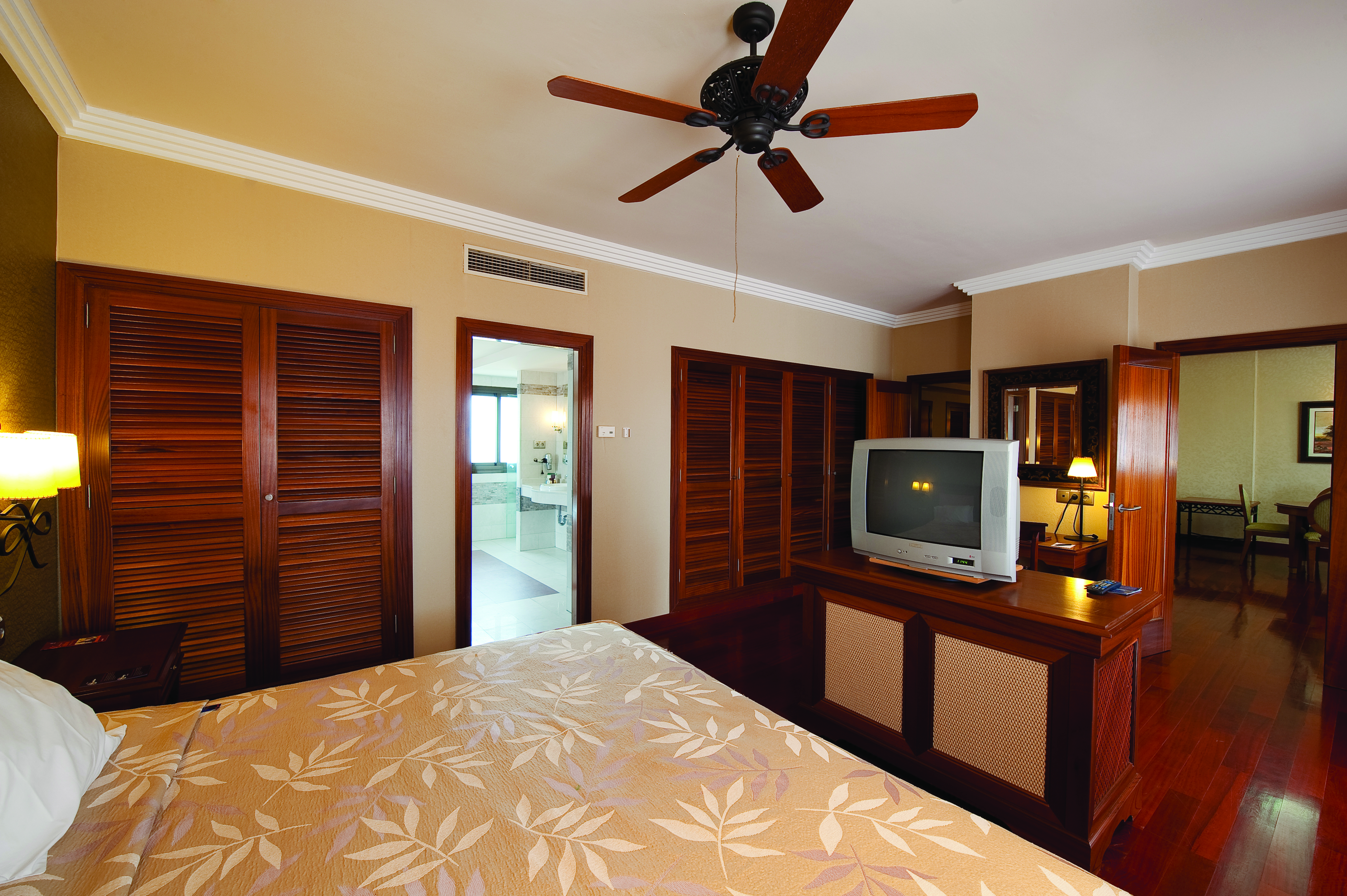 Sheraton Fuerteventura Canary Islands guest room bed en suite bathroom modern décor