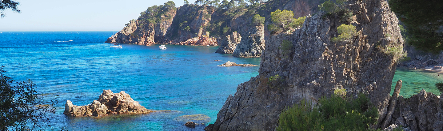 Rocky cove and inlet with turquoise sea