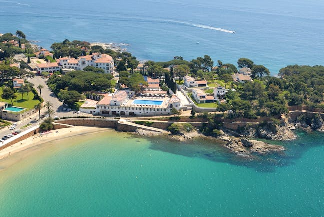 Hostal de la Gavina Catalonia aerial shot hotel resort coast line