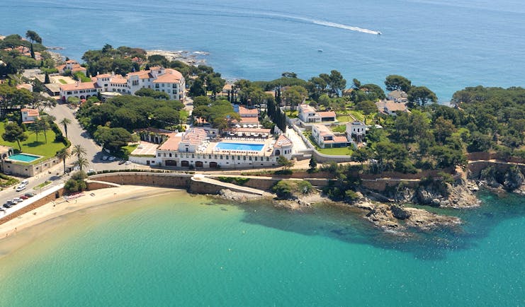 Hostal de la Gavina Catalonia aerial shot hotel resort coast line