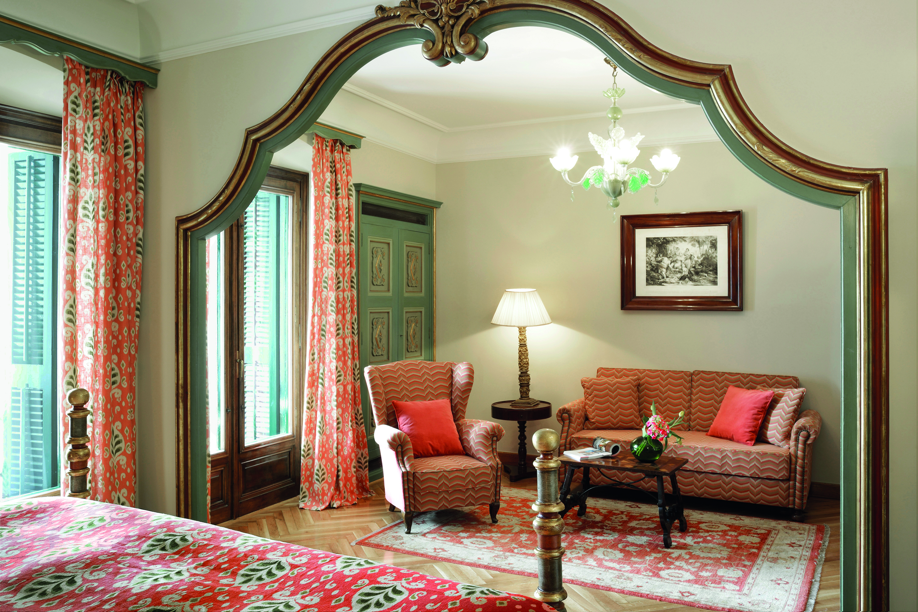 Hostal de la Gavina Catalonia junior suite lounge area armchair sofa traditional décor