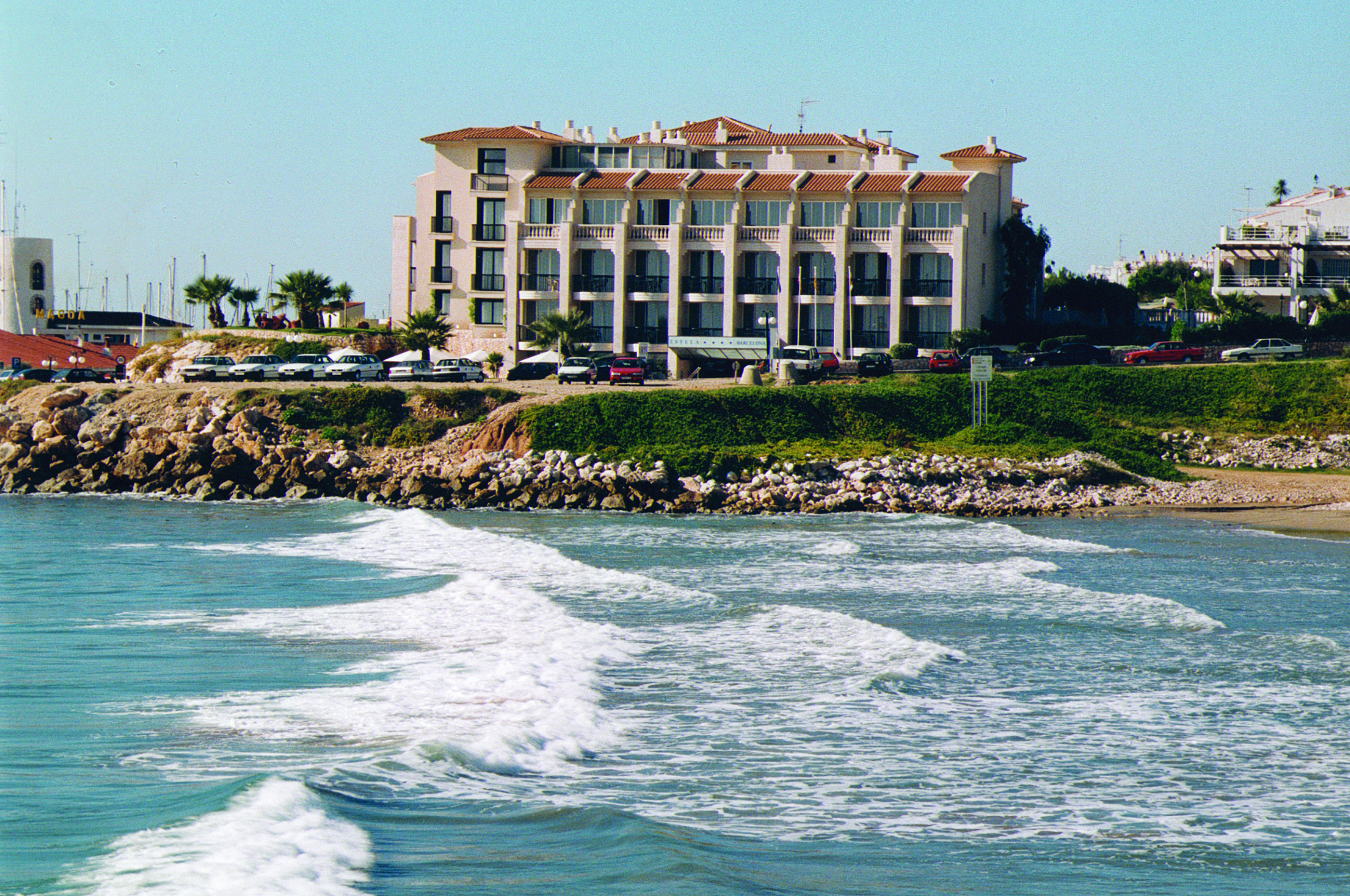 Hotel Estela Eastern Spain beach view exterior view of hotel from sea