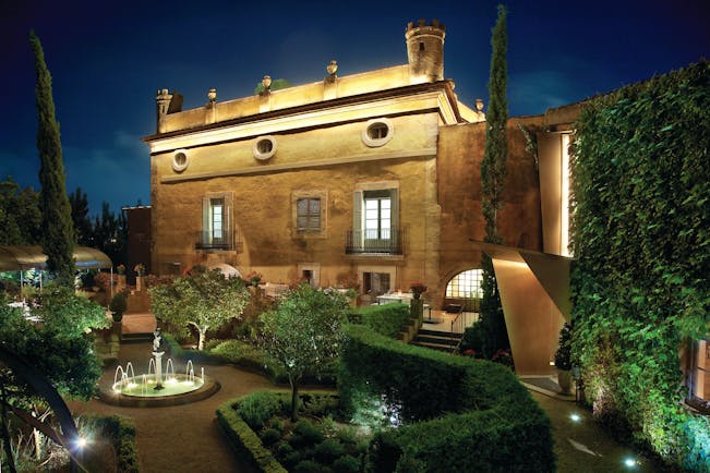 Hotel Mas la Boella Eastern Spain gardens at night hotel building garden trees shrubbery