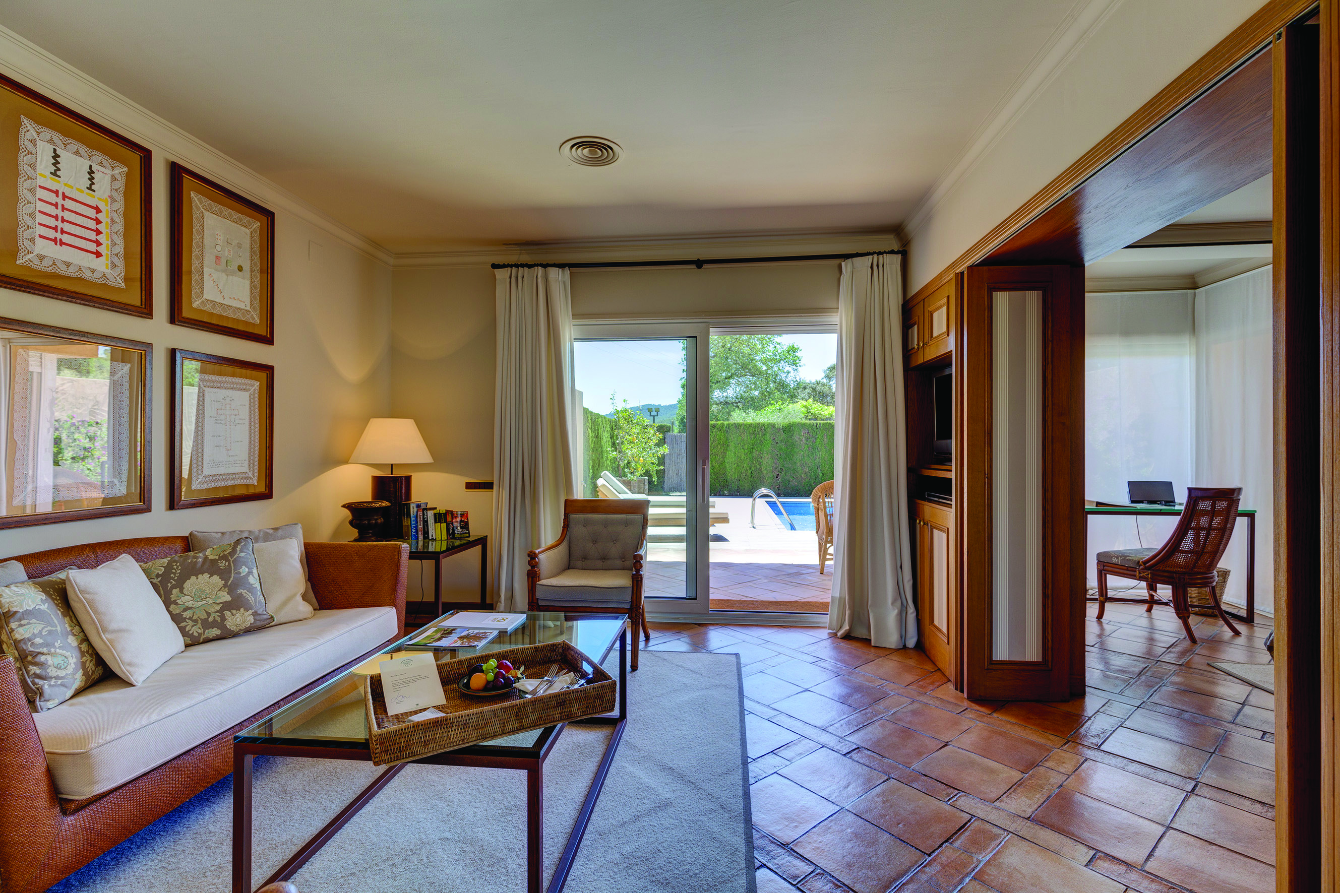 Mas de Torrent Catalonia pool suite lounge area modern décor