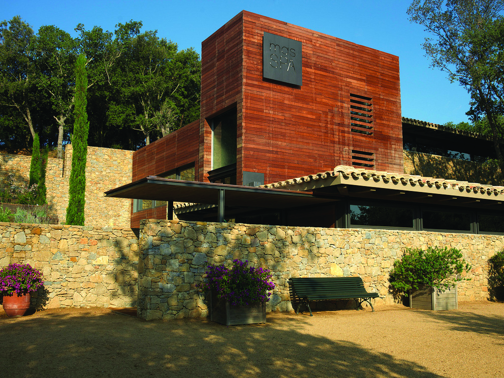 Mas de Torrent Catalonia spa exterior building wood and brick architecture