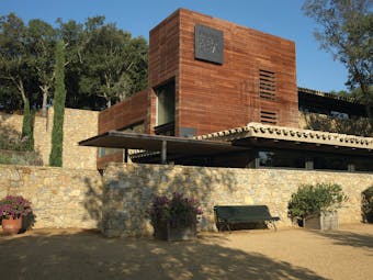 Mas de Torrent Catalonia spa exterior building wood and brick architecture