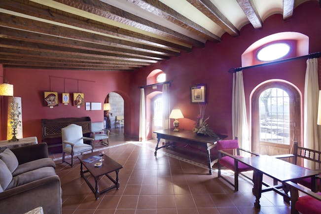 Parador de Cardona Catalonia lounge communal sitting area sofas grand décor