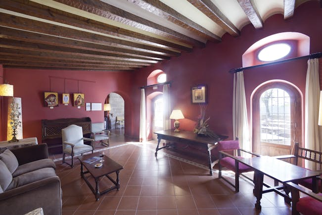 Parador de Cardona Catalonia lounge communal sitting area sofas grand décor