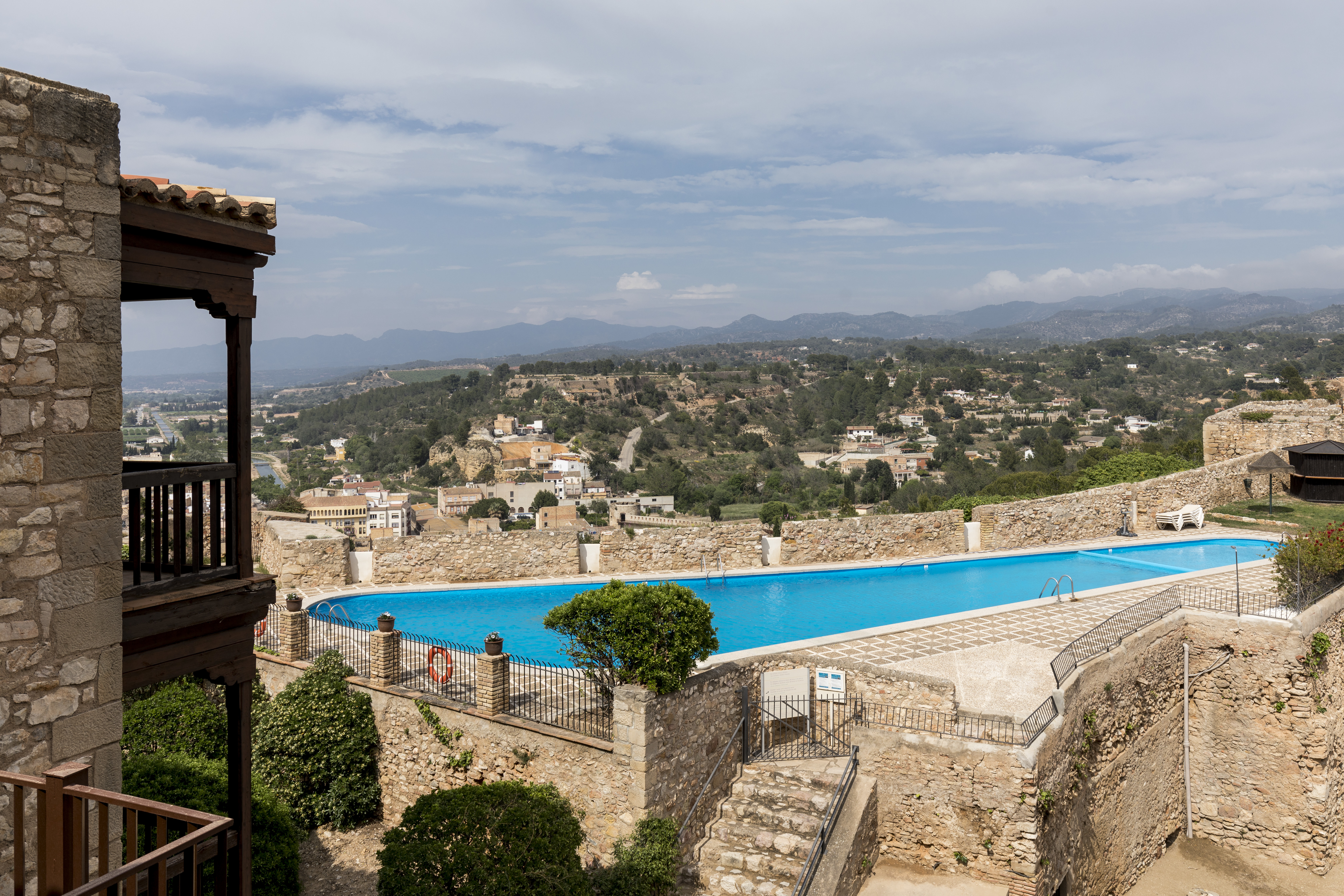parador de tortosa view onto outdoor swimming pool