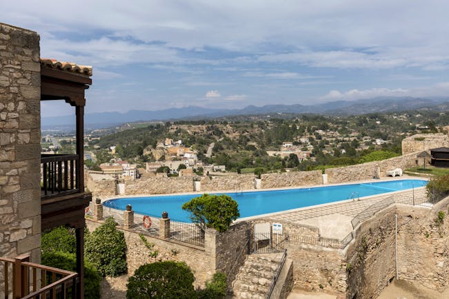 parador de tortosa view onto outdoor swimming pool